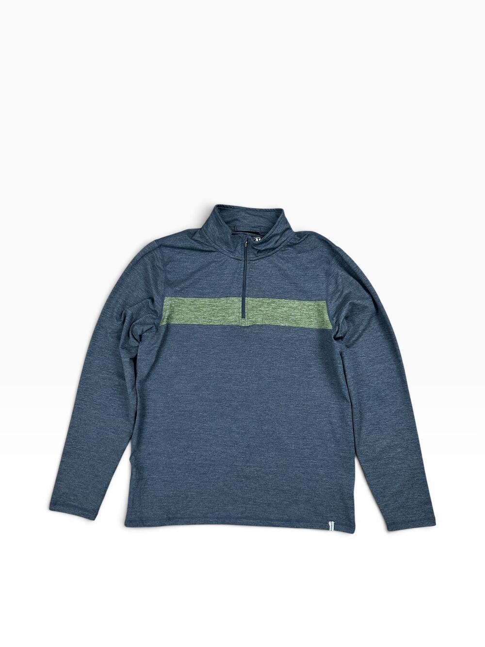 Marine Layer Weekend Sport Performance Pullover Navy/Green — Size Large
